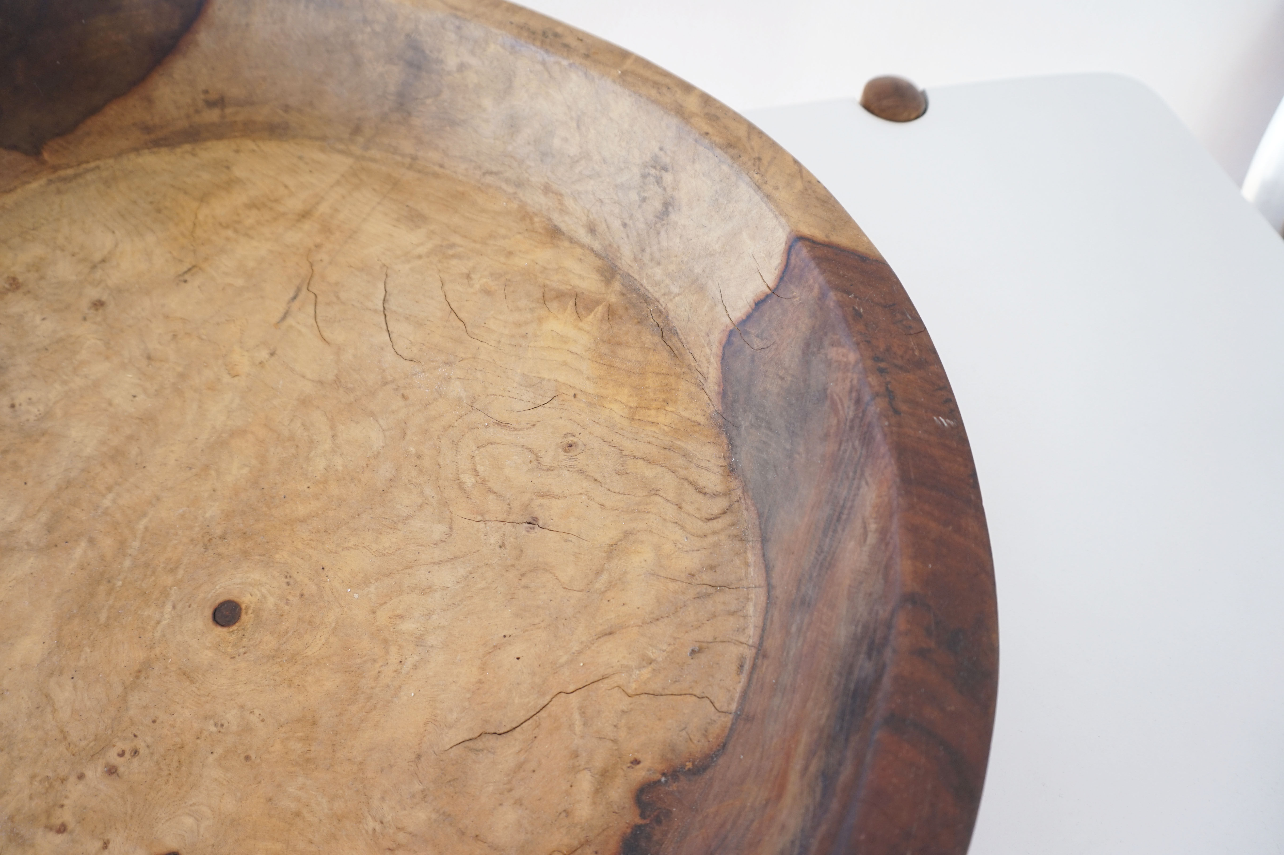 Brutalist solid wood dish 57cm