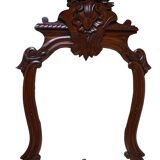 Antique Baroque Wall Mirror in Carved Mahogany
