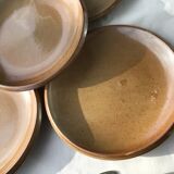 11 Dessert plates Brenne, speckled with caramel