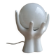 White ceramic and glass hand lamp