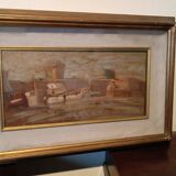 oil painting on panel signed and dated - seascape - harbor