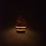 Ceiling lamp with a wicker shade, Denmark, 1960s