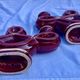 Double Candle Holder Vallauris Vintage Red Burgundy Ceramic Massier Style