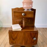 Art Deco veneer bedside table 30s