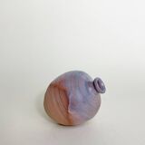 Mini Soliflore in Blue and Pink Enameled Stoneware