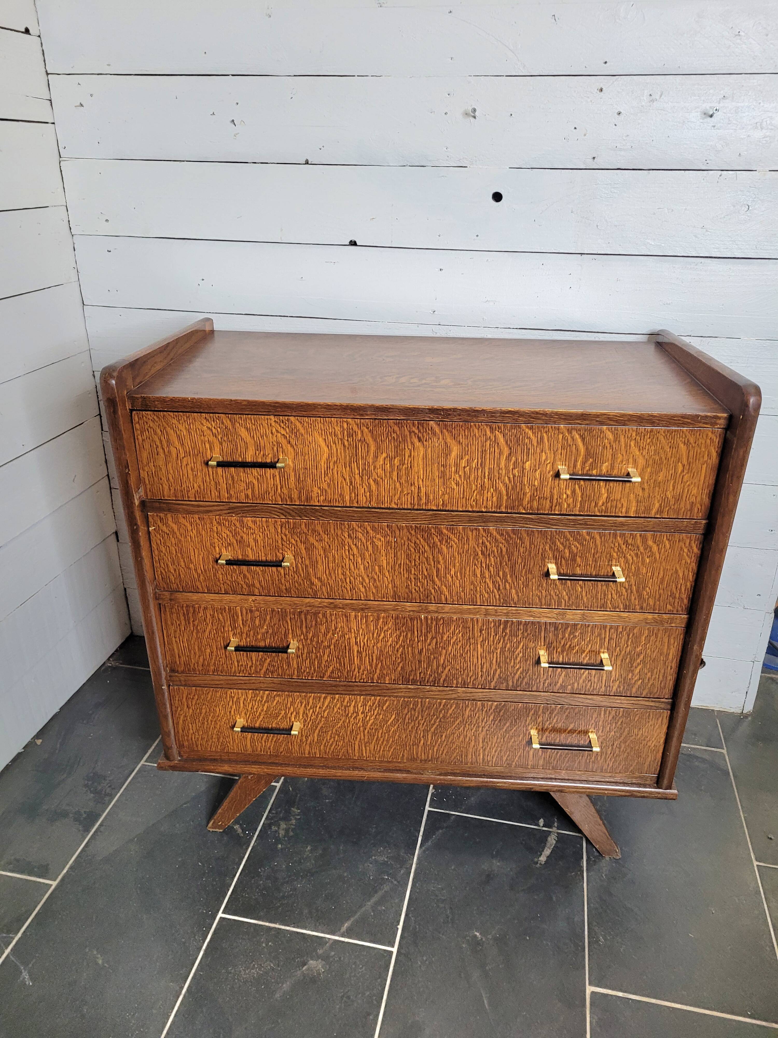 Vintage 60s oak chest of drawers