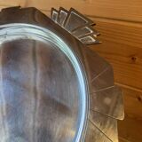 Elegant Art Deco silver-plated metal serving tray, double hallmarked