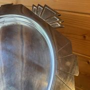Elegant Art Deco silver-plated metal serving tray, double hallmarked