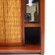 Arne Wahl Iversen Miroir Mural & Cabinet Étagère, Teck & Cane pour Brenderup Danemark