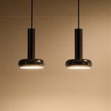 Space Age chrome pendant lamps / Mid-century modern design / 1960s / 1970s / Set of 2