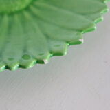 Plates Vallauris Alain Maunier, 1970, in the shape of a flower, in green earthenware