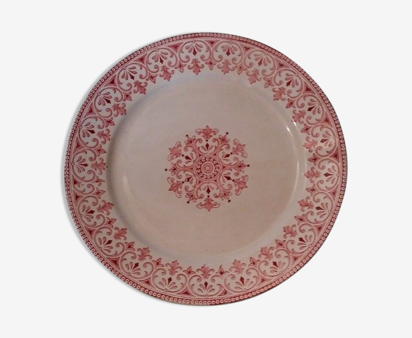 Assiette en faïence badonviller modèle oriental rose | Selency