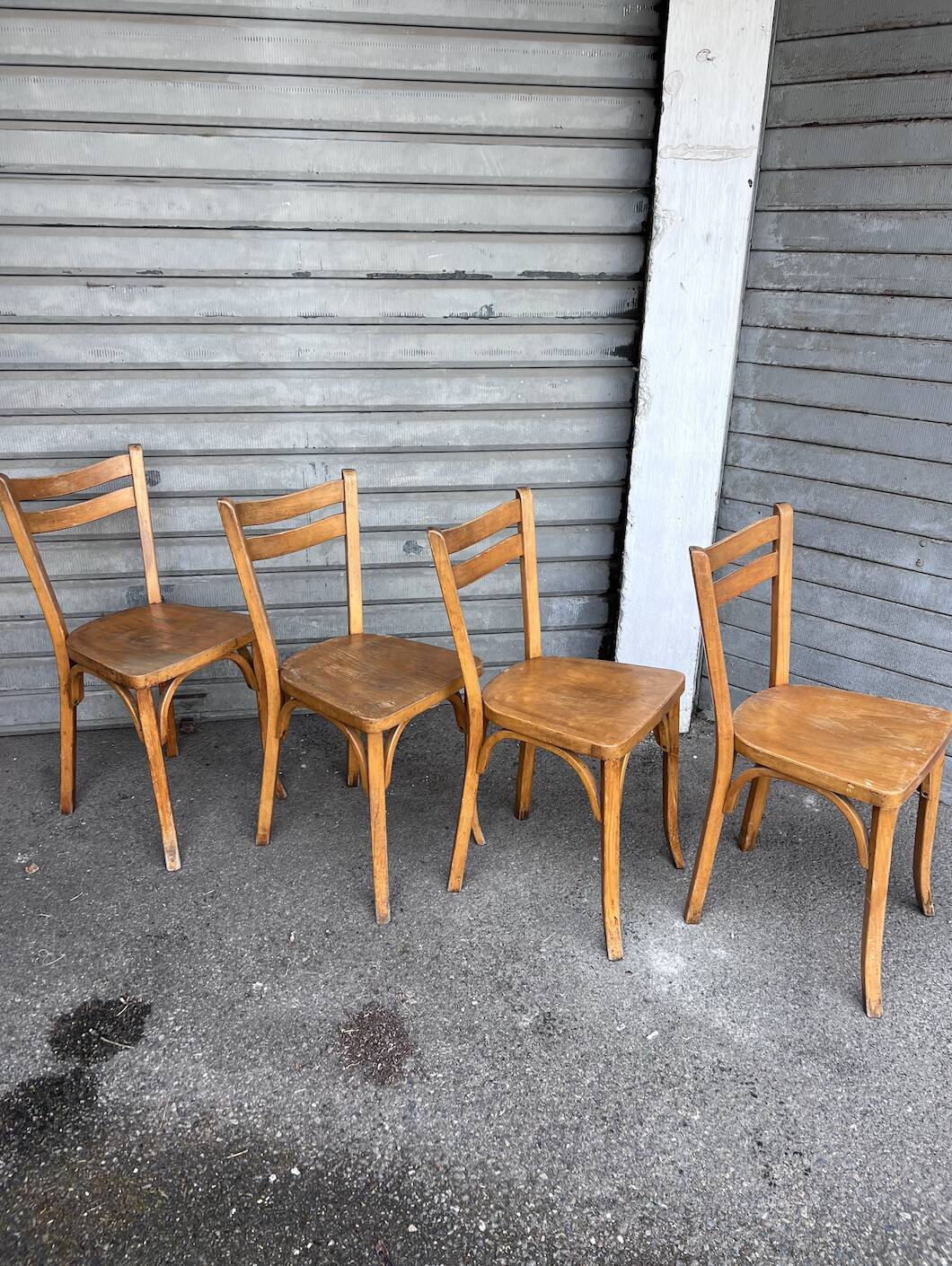 (Lot) 4 Chaises Bistrot Baumann modèle 56