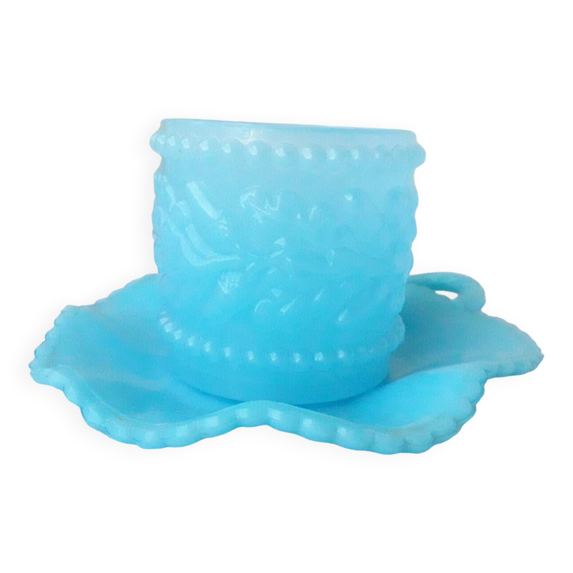 Verre opaline bleue