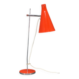 Lampe de table en chrome rouge Josef Hurka, Tchécoslovaquie années 1970