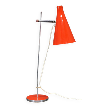 Lampe de table en chrome rouge Josef Hurka, Tchécoslovaquie années 1970