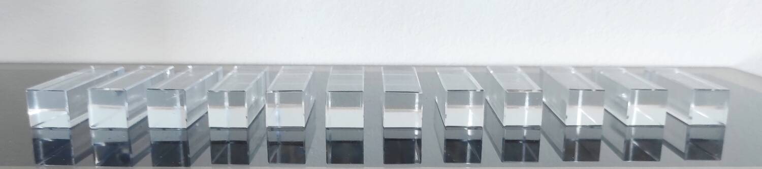 Set of 12 vintage crystal knife rests in Art Deco style