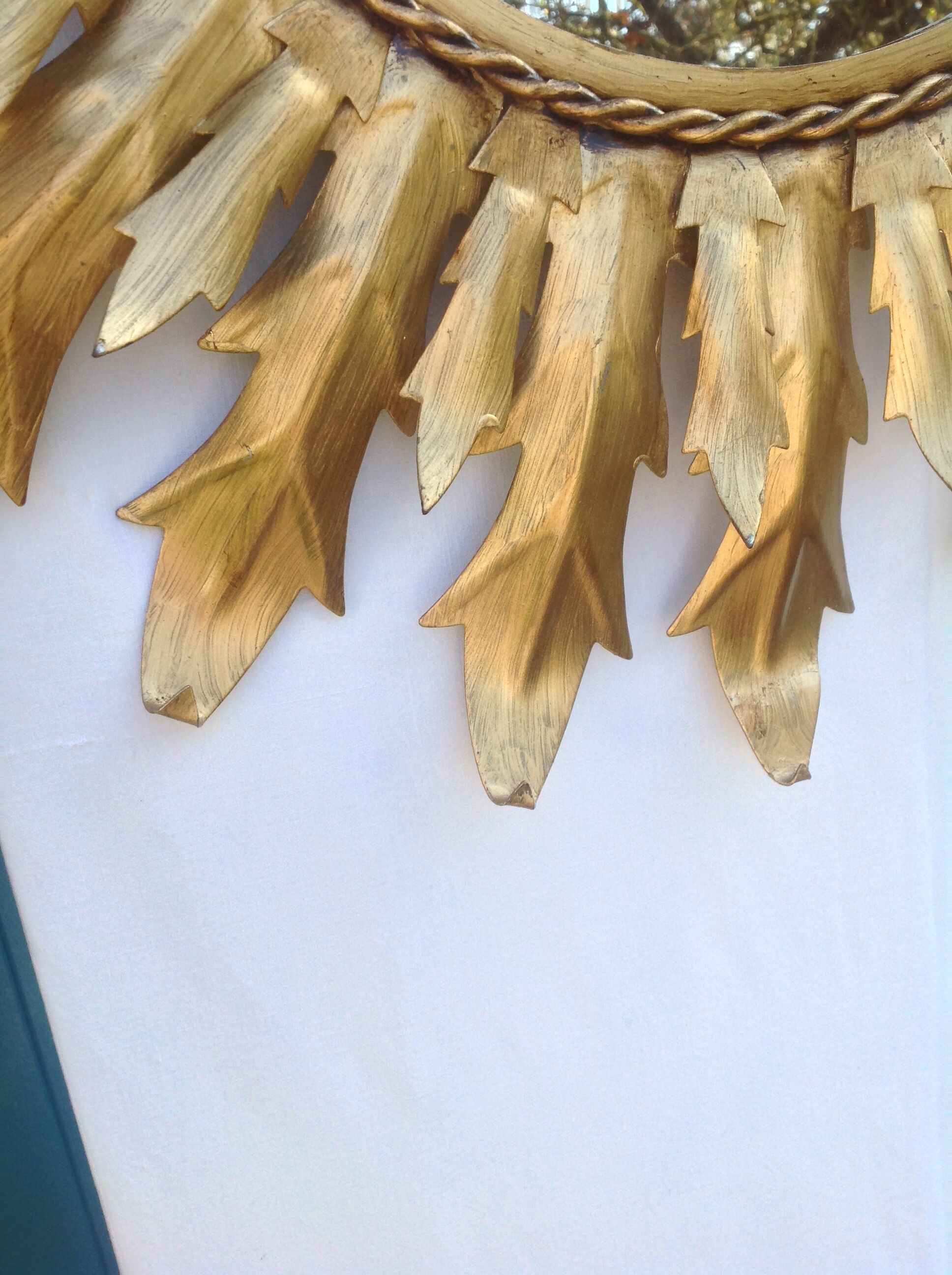 Vintage metal sun mirror,  70