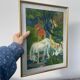 Tableau style Gauguin cadre bois doré