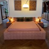 Cinna vintage 70s bed and bedside table set