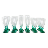 Set of wine and champagne glasses, 1970s, made in Italy