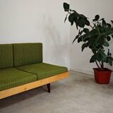 Jitona Sobeslav 1970s Green Fabric Folding Sofa
