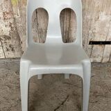 Antique chair stamp design henri massonnet plastic grey 80's vintage