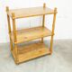 Scandinavian rectangular shelf from the 1960s, made of solid pine with round pencil legs.