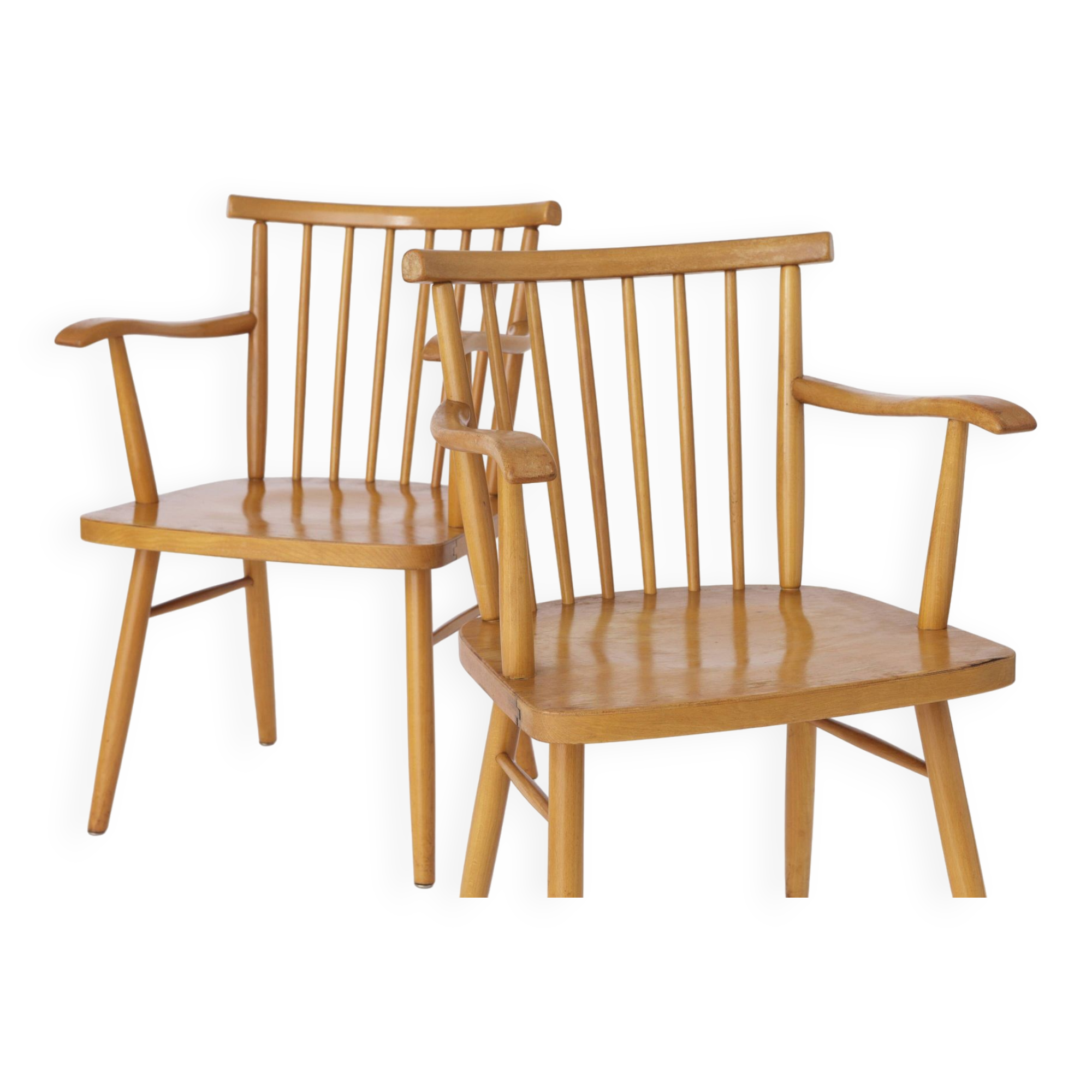 Pair Lübke Chairs 1950s Vintage Germany