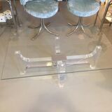 Light of the 1970s glass coffee table