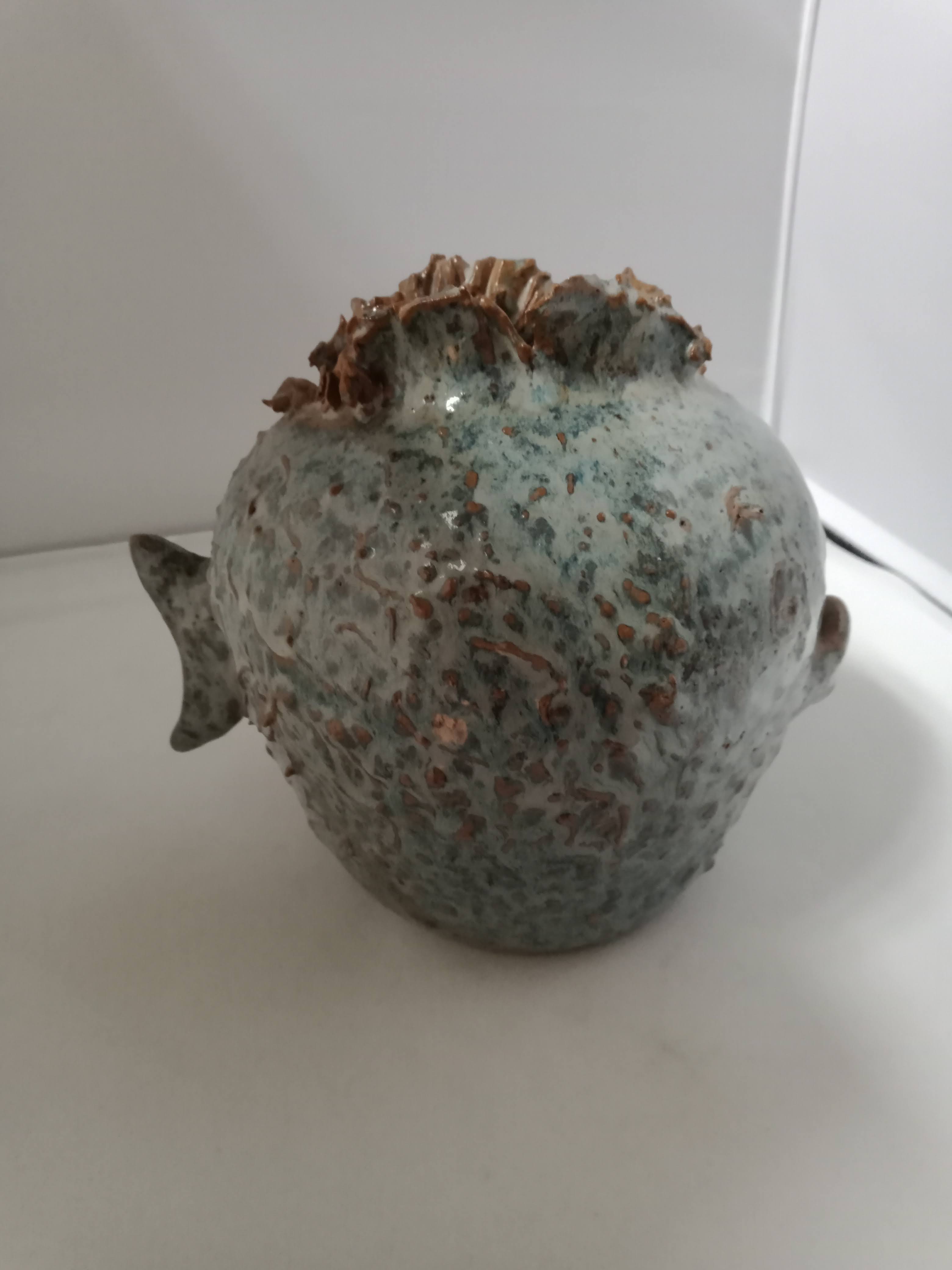 Vintage ceramic vase fish