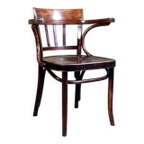 Curved wooden office chair from the 1930s attributed to Thonet.