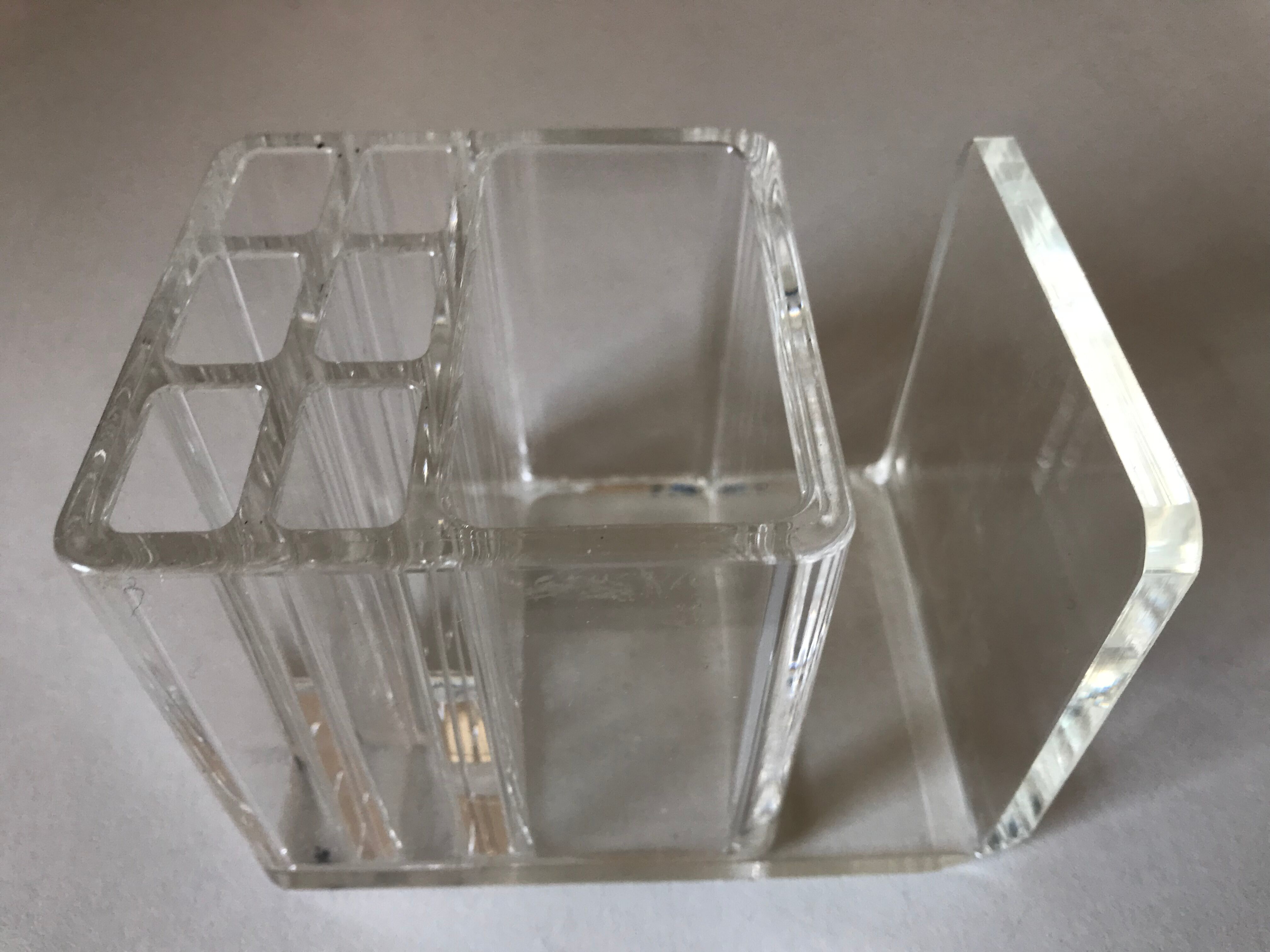 Vintage plexiglass pencil jar design 70 years