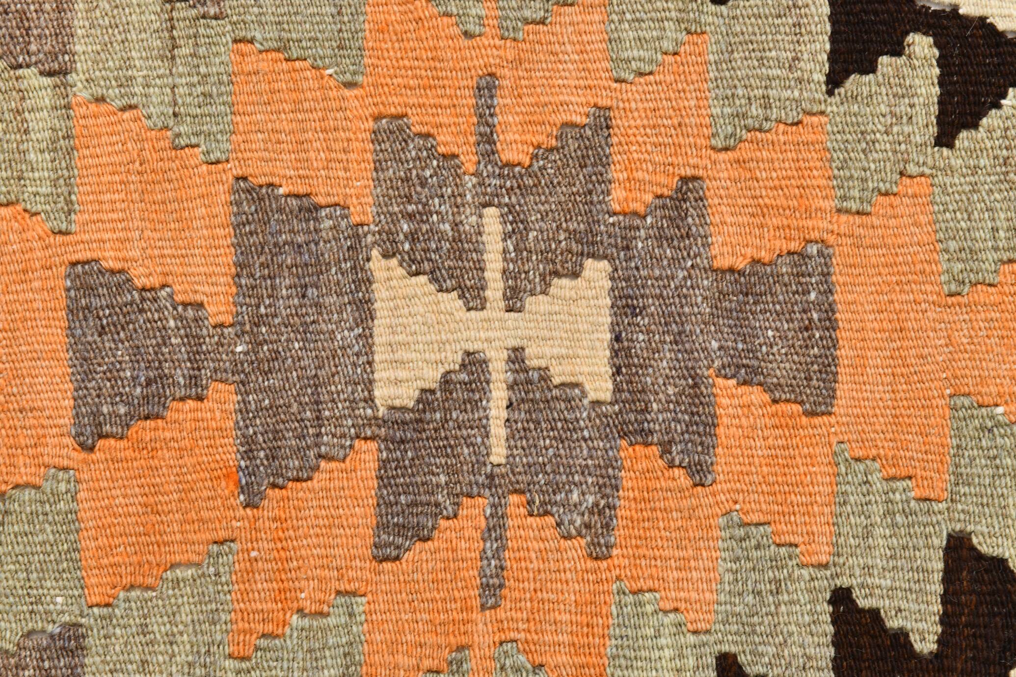 6x11 Geometric Pattern Turkish Vintage Kilim Rug, 172x346Cm