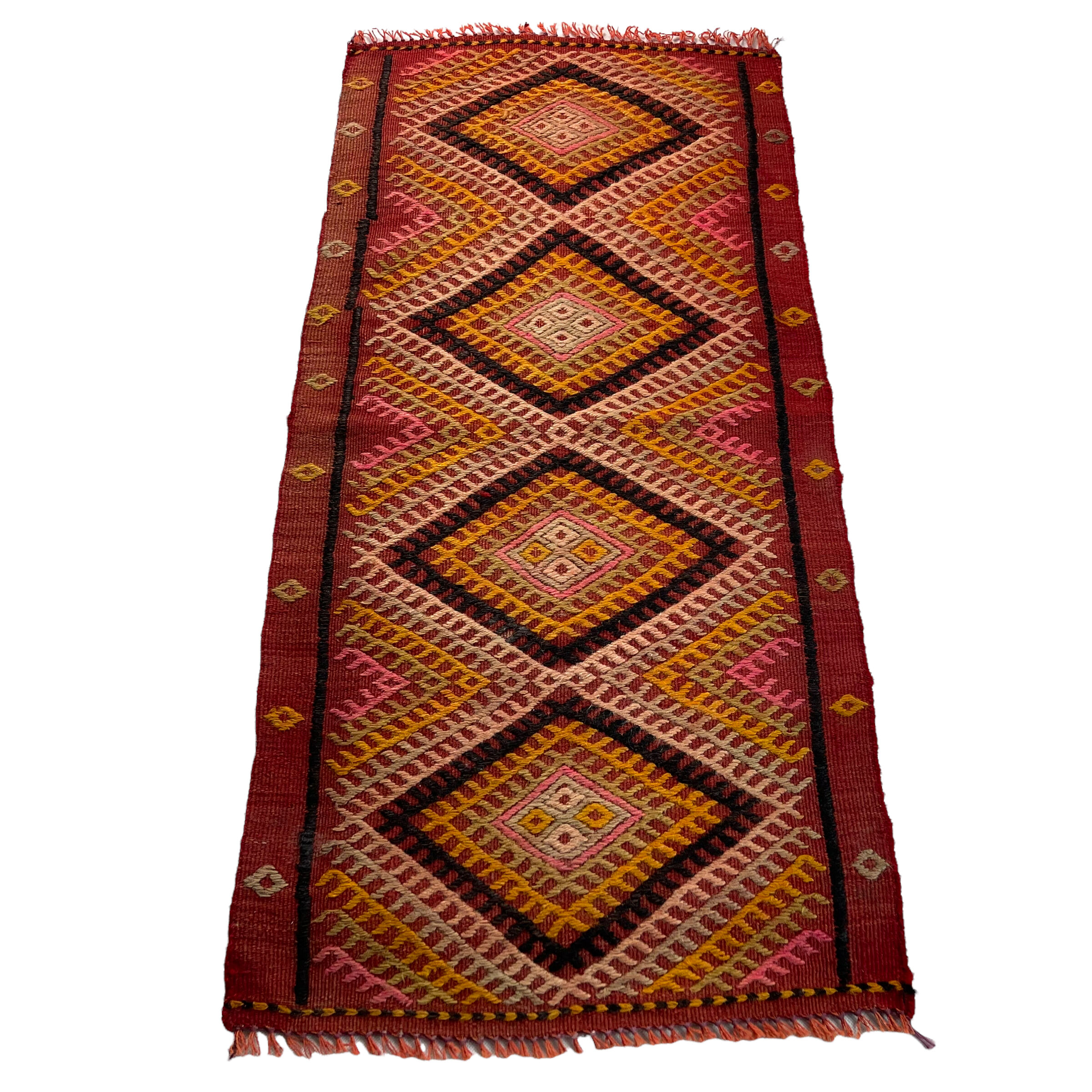Vintage turkish kilim rug , 95 x 46 cm