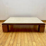 Belgochrome Coffee Table Travertine, copper and brass