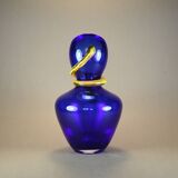 Vintage cobalt blue vase, Chribska blue glass, made in Czech Republic, art of glass,cobalt blue