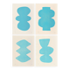 Collection de 4 peintures abstraites col. bleu clair signées Eawy