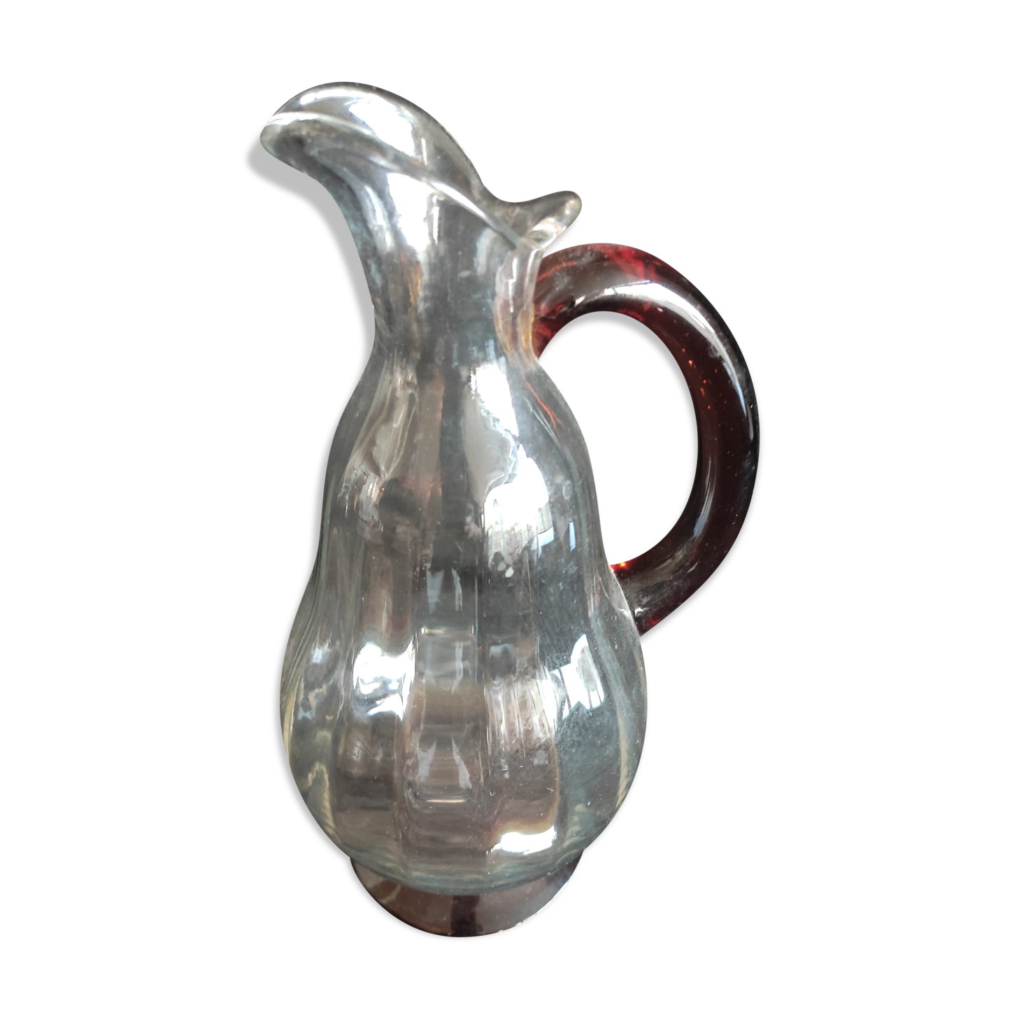 Pichet/carafe en verre bicolore