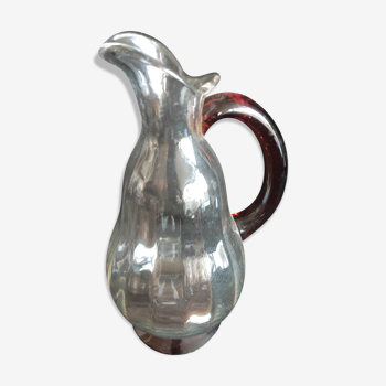 Pichet/carafe en verre bicolore