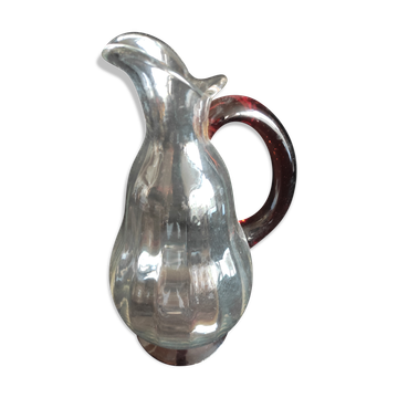 Pichet/carafe en verre bicolore