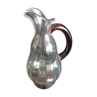 Pichet/carafe en verre bicolore