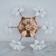 Petite vintage Murano ceiling light white flowers, 1970s