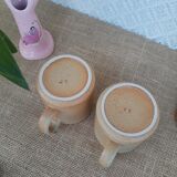 Deux mugs / tasses en grès - vintage
