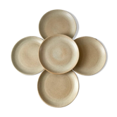 Lot de 5 assiettes plates en grès made in france années 60-70