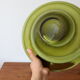Green blown glass dish