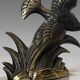 Paire de serre-livres oiseaux vintage en métal doré et marbre – Art déco