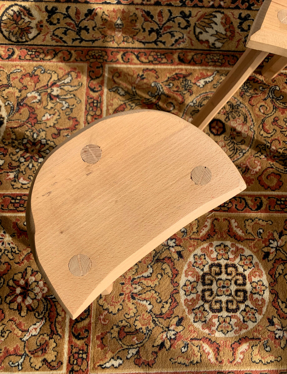 Paire de tabourets  bois brut