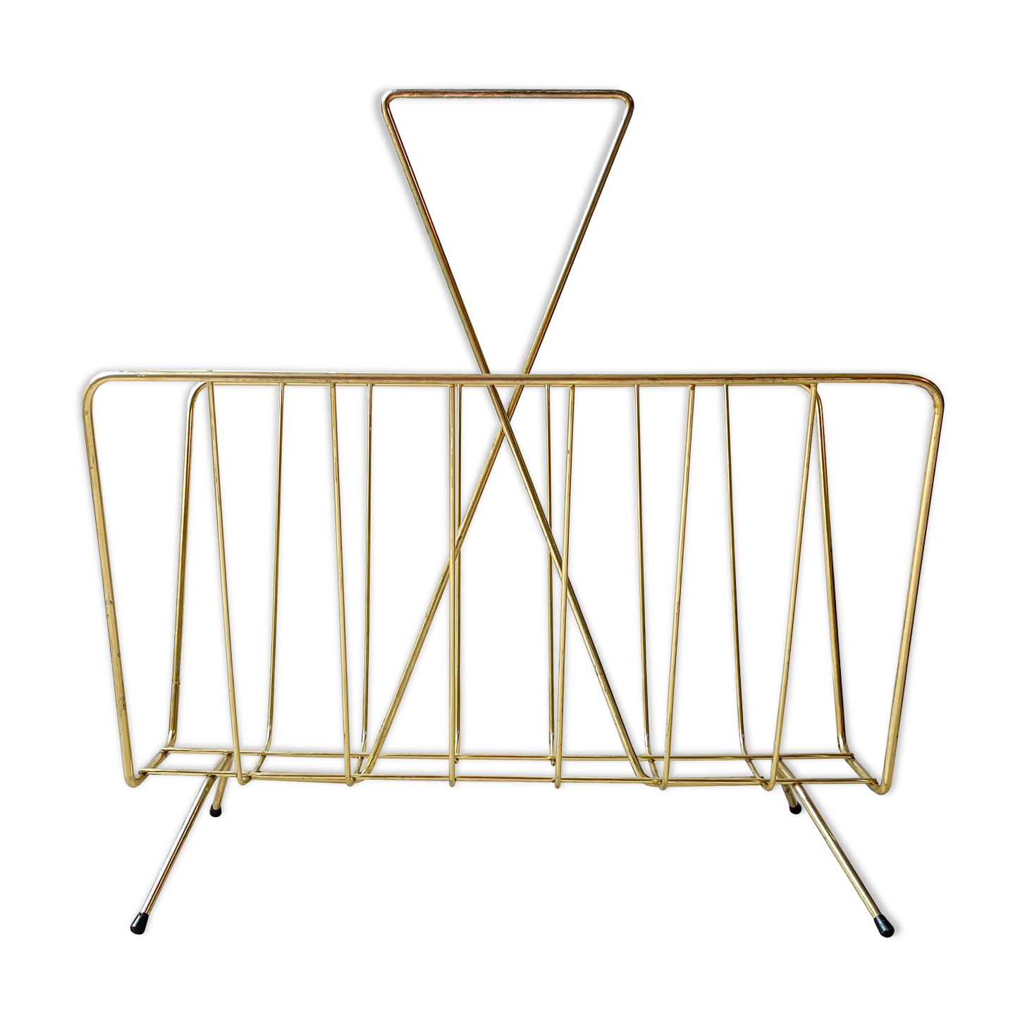 Vintage Art Deco magazine door in gilded brass