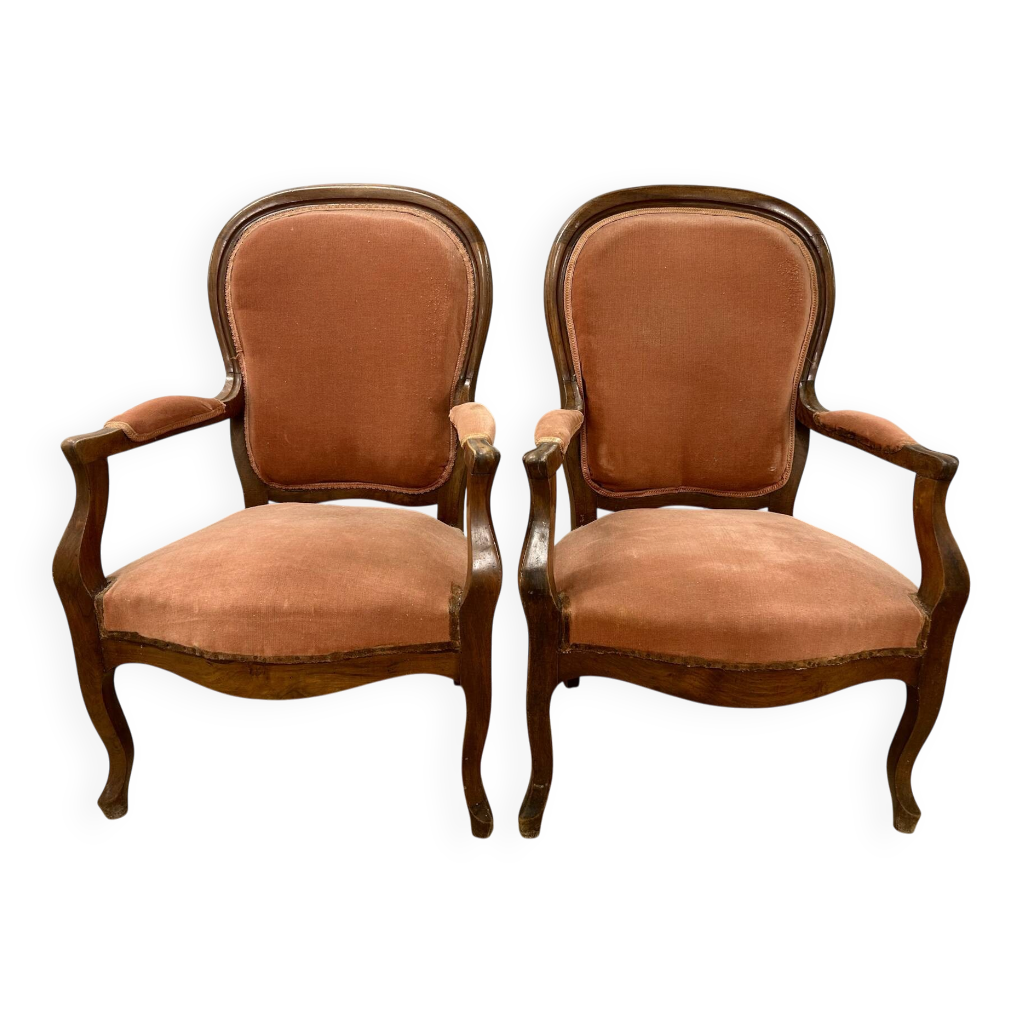 Pair of Voltaire armchairs in the Napoléon III style (19th century)